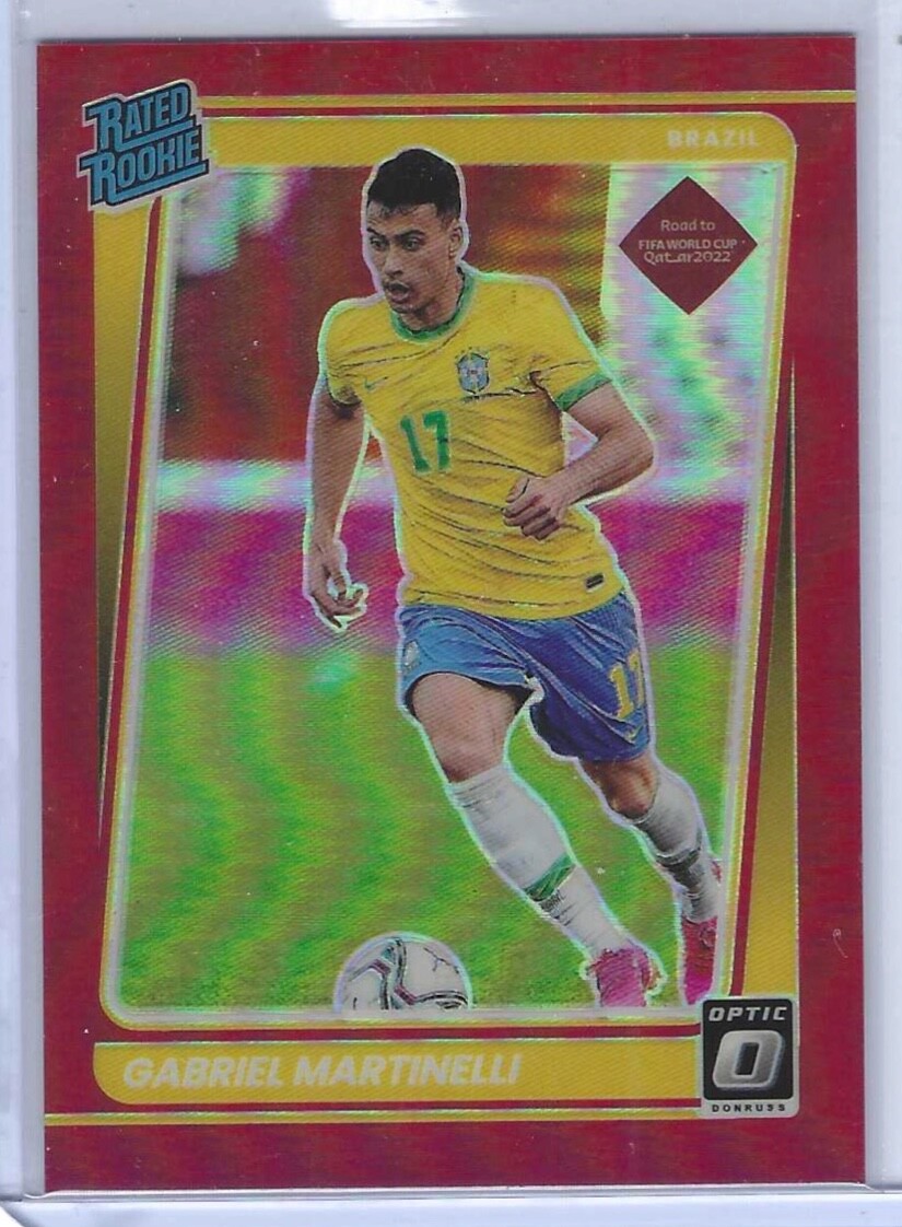 GABRIEL MARTINELLI 2021-22 PANINI DONRUSS OPTIC RED HOLO RATED ROOKIE RC #D /149