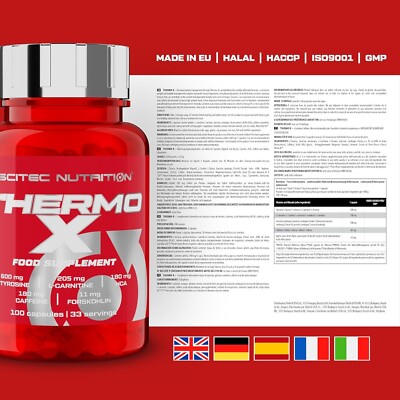 Thermo-X Scitec Nutrition - 100 Capsules - Date De Péremption 01/2028 - Neuf Sous Blister