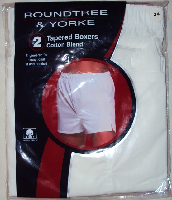 Roundtree & Yorke Mens NEW Boxers 2 Pack WHITE Full or Tapered 30 32