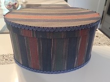 Vintage Hat Box, Beautiful Louis Nichole' Striped Design, 12  dia, 6  Tall