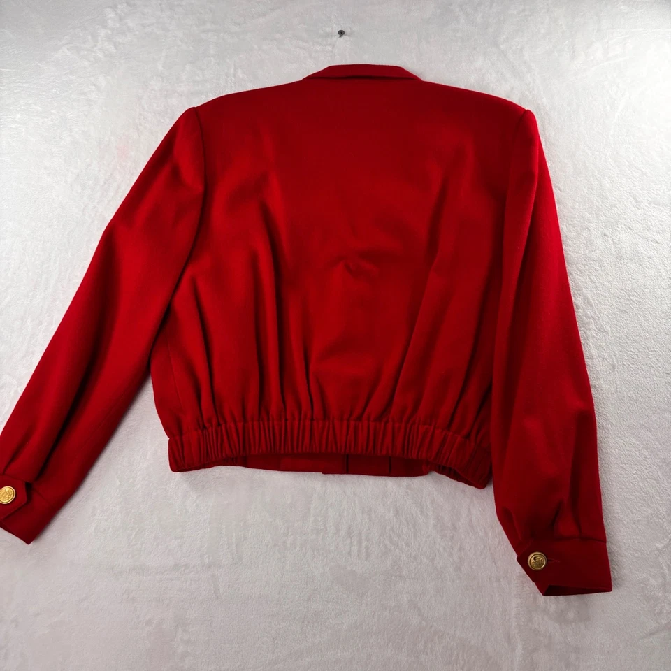 Savannah Women’s Red Wool Jacket Size 10 100% Pure New Wool Classic Blazer - Image 3 of 4