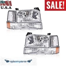 6PCS Chrome Headlights With Corner Lamps For 1992 1993 1994-1997 F-Super Duty US