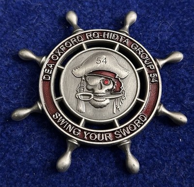 DEA OXFORD HIDTA Pirates Ship Wheel Challenge Coin