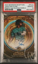 2022 BOWMAN INCEPTION JONATAN CLASE PRSPCT AU-GLD PATTERN ll GEM MT #PAJC 44/50