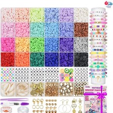 Gionlion 6000 Clay Beads Bracelet Kit, 24 Colors Jewelry Making Set for Girls