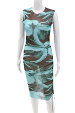 Louisa Ballou Womens Heatwave Dress - Turquoise Flower Size S