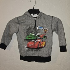 Disney store Pixar Cars Lightning McQueen Hoodie, Full Zip Sweater, Size XS (4)