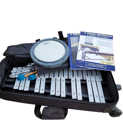 Pearl Xylophone Bell Kit with Drum Sticks Stand Carrying Case Practice Pad Case