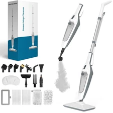 12 IN 1 HANDHELD STEAM CLEANER, STEAM MOP FOR FLOOR CLEANING - WHITE/GRAY