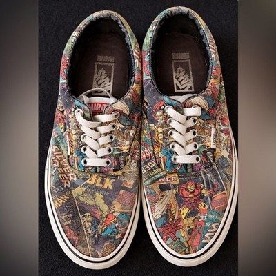 Vans x Marvel Comic Print Sneakers   Classic Lace-Up   Gum Sole