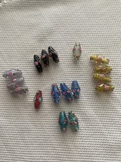 17 Vintage VENETIAN GLASS WEDDING CAKE GLASS BEADS 7/8"