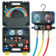 R1234yf AC Gauge, 3 Way AC Manifold Gauge Set for R1234yf Refrigerant, Refrig...
