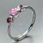 Fine Art Ruby Ring 925 Sterling Silver Size 7.5 /R466363
