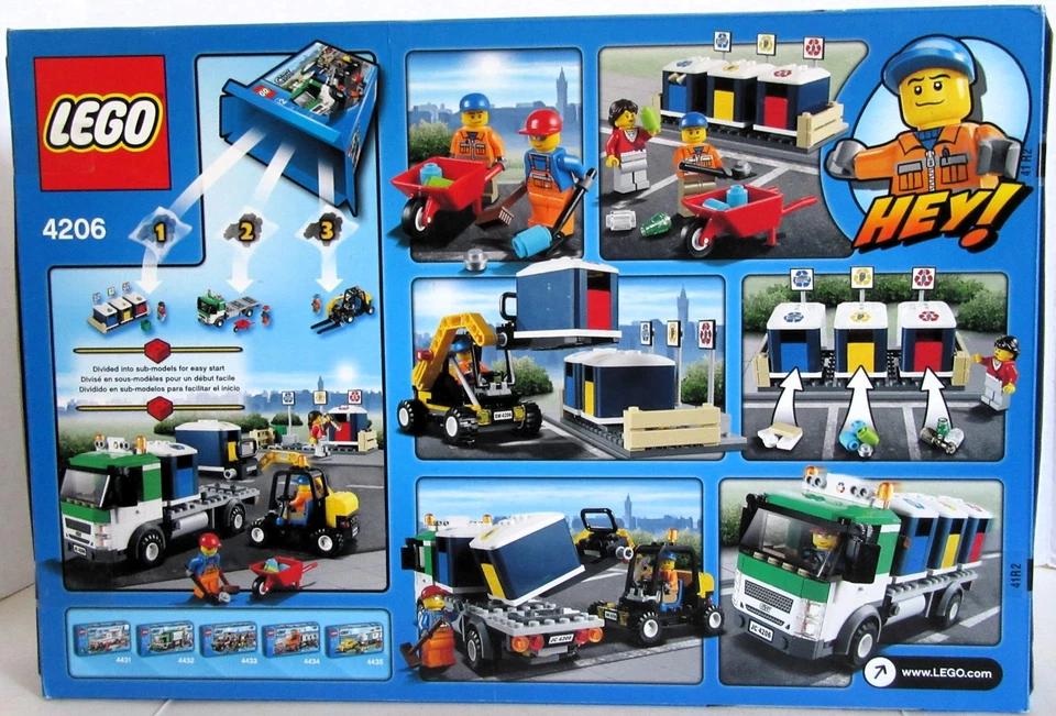 Lego CITY 4206 ~ RECYCLING TRUCK ~ Retired NEW SEALED Forklift shovel - Image 2 of 4