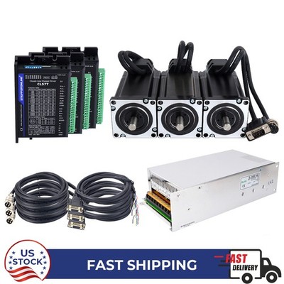 STEPPERONLINE 3 Axis Nema 24 Closed Loop Stepper Motor 567oz.in Servo Driver Kit