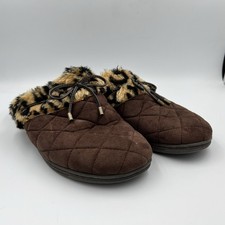 Vionic 361 Pleasant TVW 4531 Women's 7 Brown Orthotic Leopard Slip On Slippers