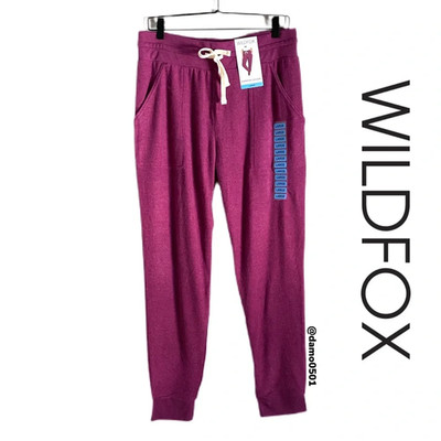 Wildfox Women's Everyday Comfy Purple Magenta Fleece Lounge Pants Multiple Sizes