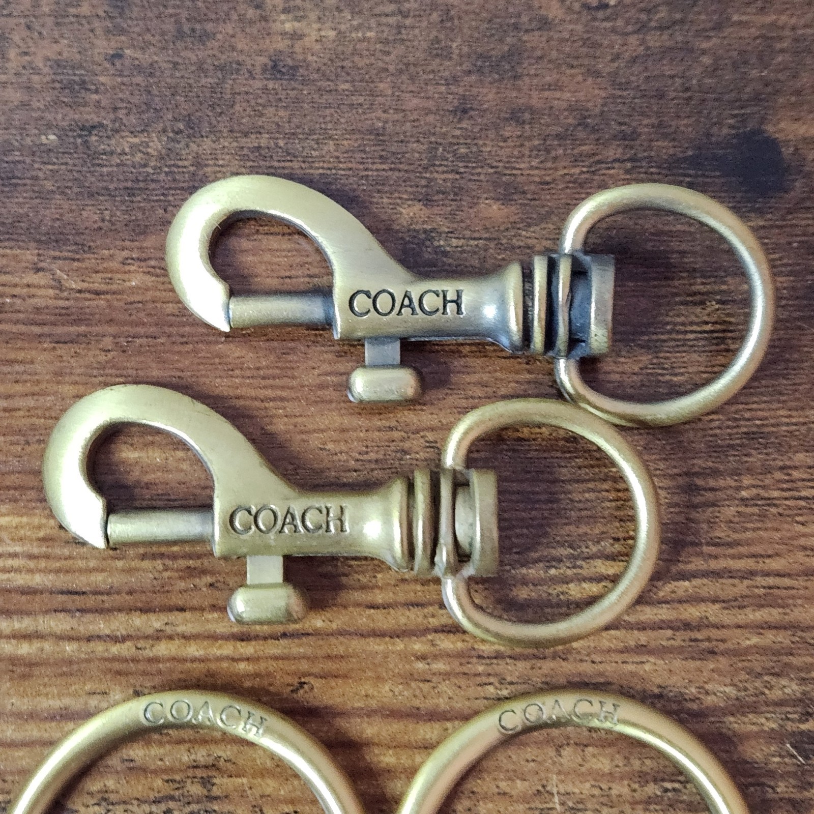 Coach Replacement Hardware Lot – Zipper Pulls, Logo Plate, Rings, Swivel Clasps thumbnail 5