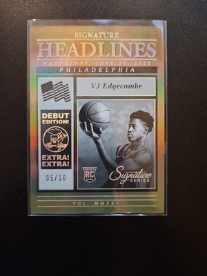 2025-26 Signature Series  Vj Edgecombe RC Gold Headlines Debut Edition /10 #7