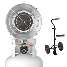 Propane Tank Top Heater with Portable Trolley 15000 BTU Infrared Single