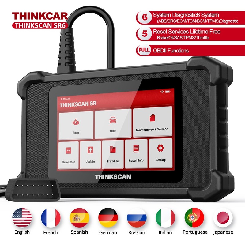 THINKCAR SR6 ABS SRS BMS DIAGNOSTIC TOOL OBD2 SCANNER EPB OIL SAS RESET USA 2025