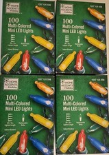 4X Home Accents 100 Multicolored Mini LED String Lights w/ Green Wire Christmas