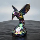 Fenton Carnival Glass Hummingbird Figurine 4" Amethyst Purple Iridescent Vtg