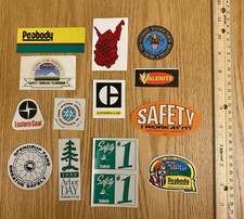 Vintage Coal Mining Hard Hat Stickers Peabody Eastern Caterpillar Safety Lot