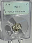 1936 Mercury Dime - Graded MS65 by PCGS in Gen. 1.2 Slab (Rattler) Possible DDO?