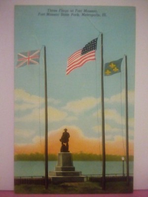 Metropolis Illinois three flags at Fort Massac 