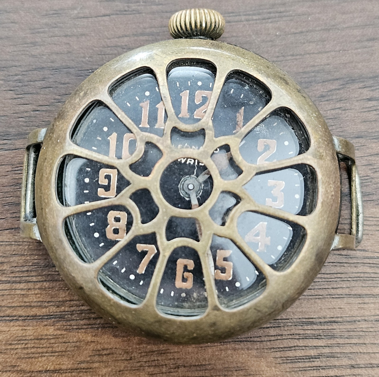 WWI Leonard Wrist Watch Military Trench W/ Shrapnel Cover Free Shipping
