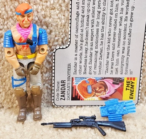 Complete Really Nice Vintage 1986 GI Joe Dreadnok Zandar v1 With Filecard