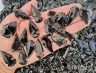 50 HANDMADE SMALL BLACK OBSIDIAN ARROWHEADS SPEAR POINTS 1.25 Inch