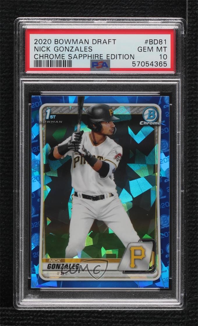 2020 Bowman Chrome Draft Sapphire Edition Nick Gonzales PSA 10 GEM MT 1gm6
