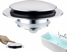 Solid Brass Universal Pop Up Bathtub Drain Stopper Replacement - Easy Install in