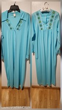 Vtg Sears Peignoir Set Size 36 Aqua Nightgown  Robe Nylon  Lace
