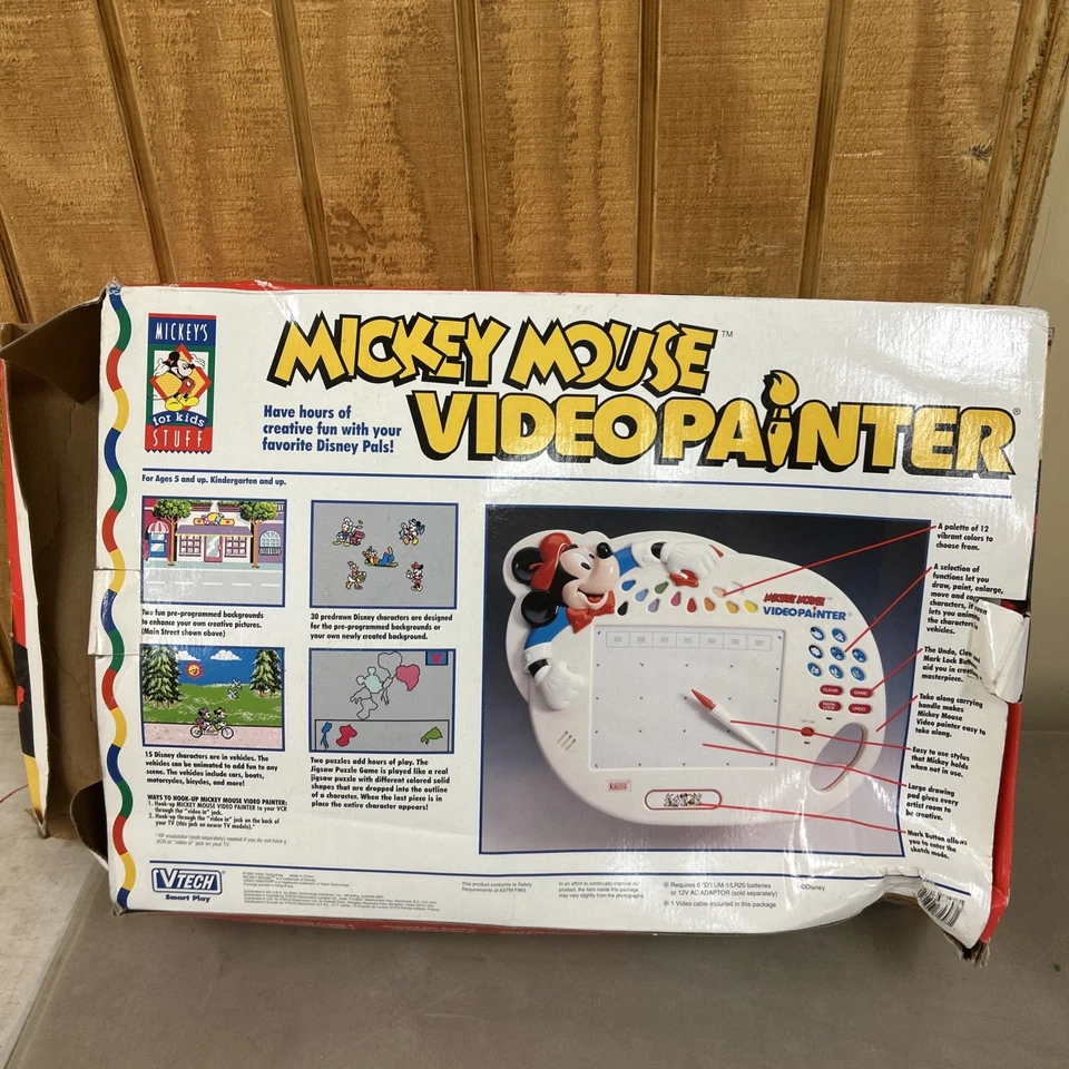 VTech Disney MICKEY MOUSE VIDEO PAINTER - NEW Open Distressed Box - Image 2 of 4