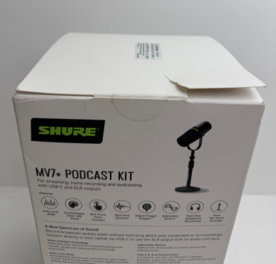 Shure MV7+ Podcast Kit With Stand Black | eBay