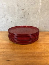 Set of 14 Red Lacquer Woven Charger Plates by Cost Plus Inc – Made in Japan