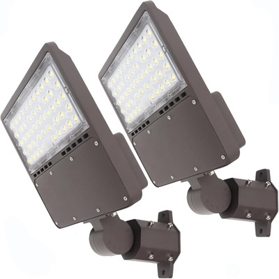 2PACK 150W LED Parking Lot Light with Dusk to Dawn Photocell, Slipfitter Mount a