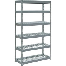Boltless Extra Heavy Duty Shelving 48"W x 18"D x 60"H 6 Shelves Wire Deck