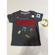 Kids 12M Gray Sonic The Hedgehog Graphic T Shirt New With Tags Sega Gaming