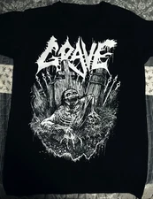 VTG Grave Band Cotton Black Shirt Unisex Concert S to 5XL DO469