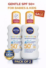 2 x Nivea Sun Kids Sensitive Protect & Care Sun Spray SPF 50+ 200ml  FREE POST   39.98 per litre