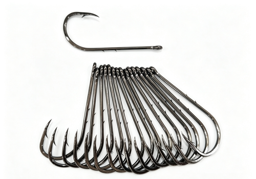100pcs Offset Bait Holder Hooks Long Shank Carbon Steel for Estuary Fishing - 第 1/15 張圖片