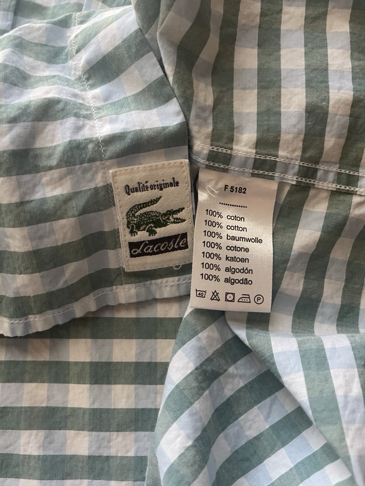 Lacoste Men’s Modern Fit Green Striped Shirt Sleeve Button Up Shirt Size 42 (L) thumbnail 7