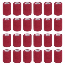 Self Adhesive Bandage Wrap 177" x 3", 24 Pcs Wrap Tape, Dark Red