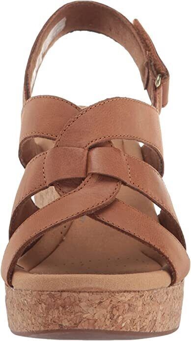 Clarks Giselle Beach Wedge Sandal Tan Leather US Size, 10-M (3409