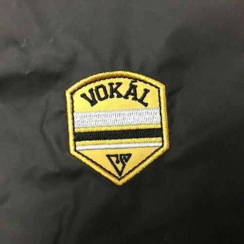 Vintage Vokal Men's Coat Jacket Allstar League Embroidered Logo Black Yellow XL - Picture 7 of 8