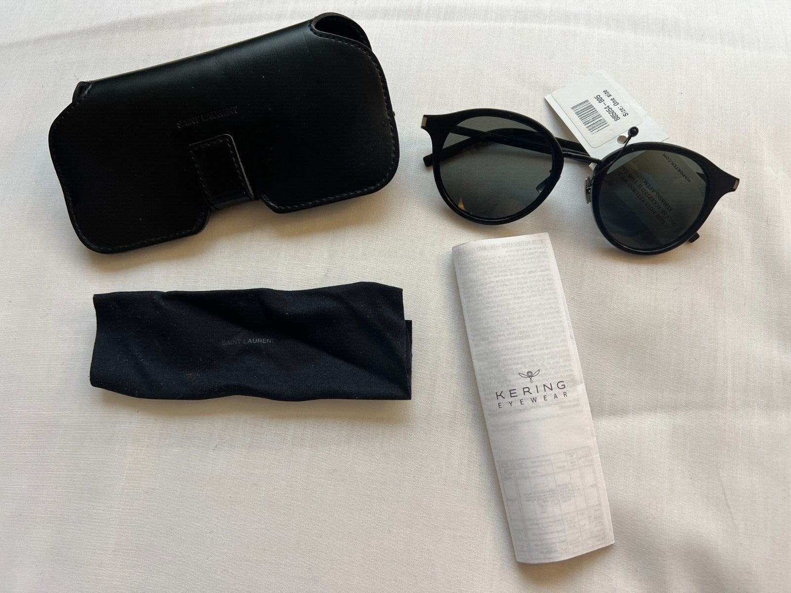 $595 NUOVI occhiali da sole Saint Laurent Paris neri SL 57 010 49 21 140 taglia unica unisex